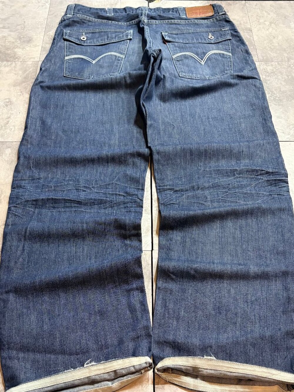 Levi's 569 Loose Straight Jeans Men's 38x34 Raw Denim Flap Pocket Y2K